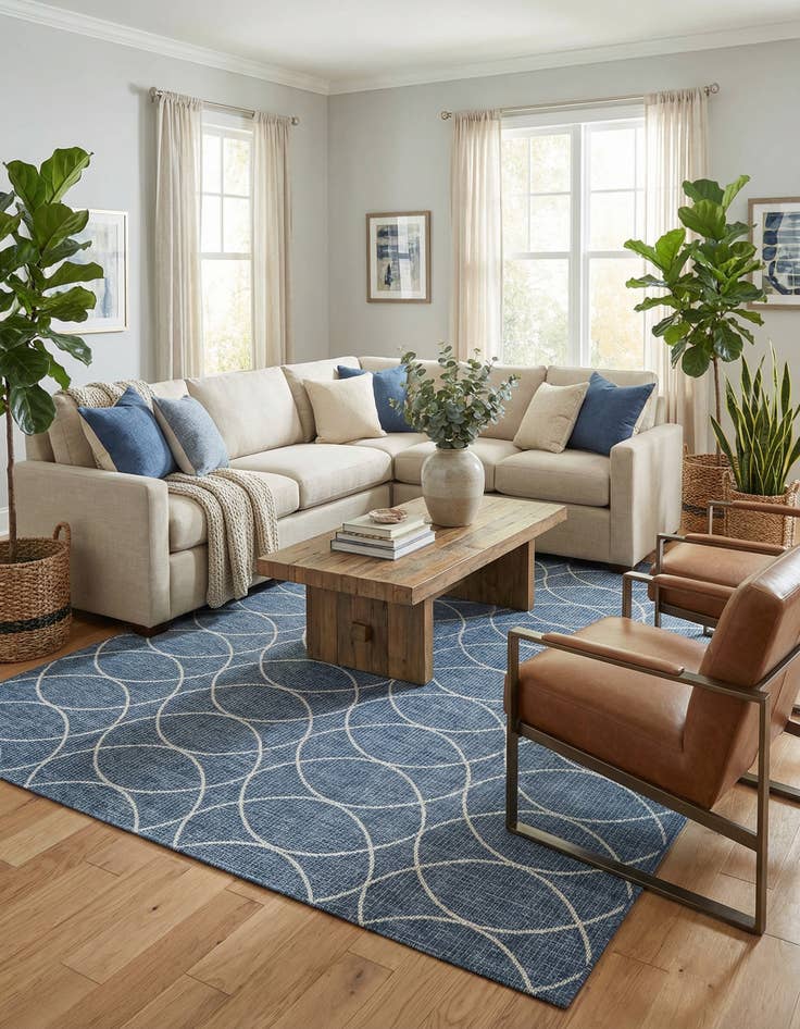 Detail image of 10' x 14'  Washable Trellis Indoor / Outdoor Rug