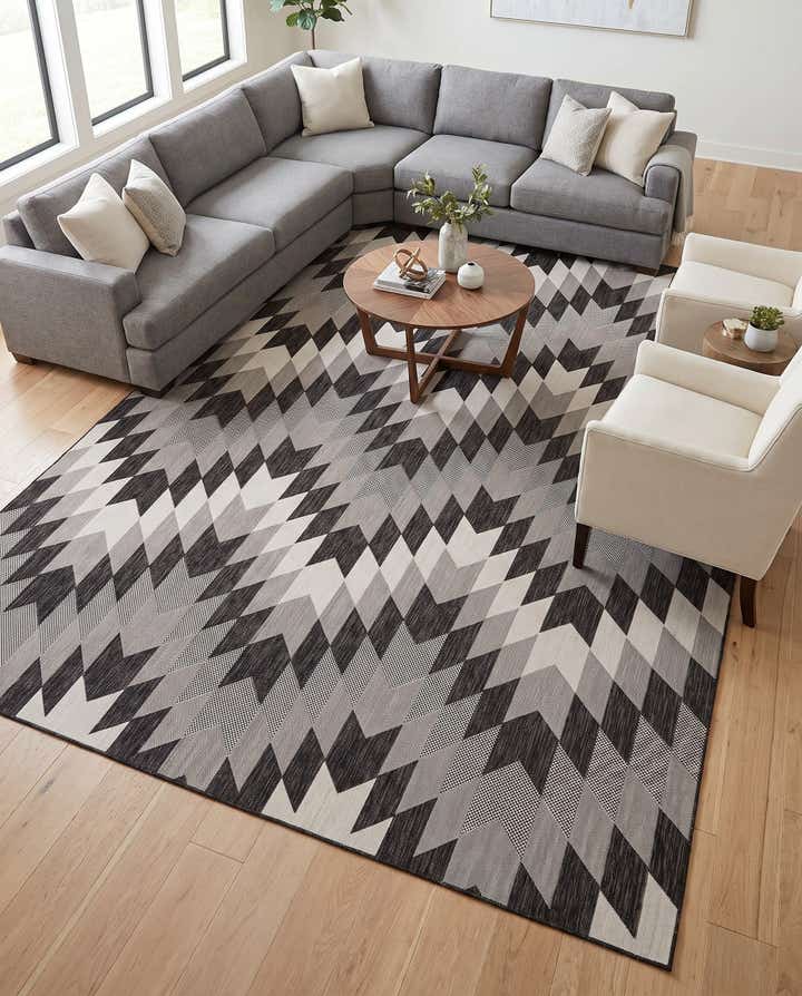 10' x 14' Easy-Clean Modern Indoor / Outdoor Rug