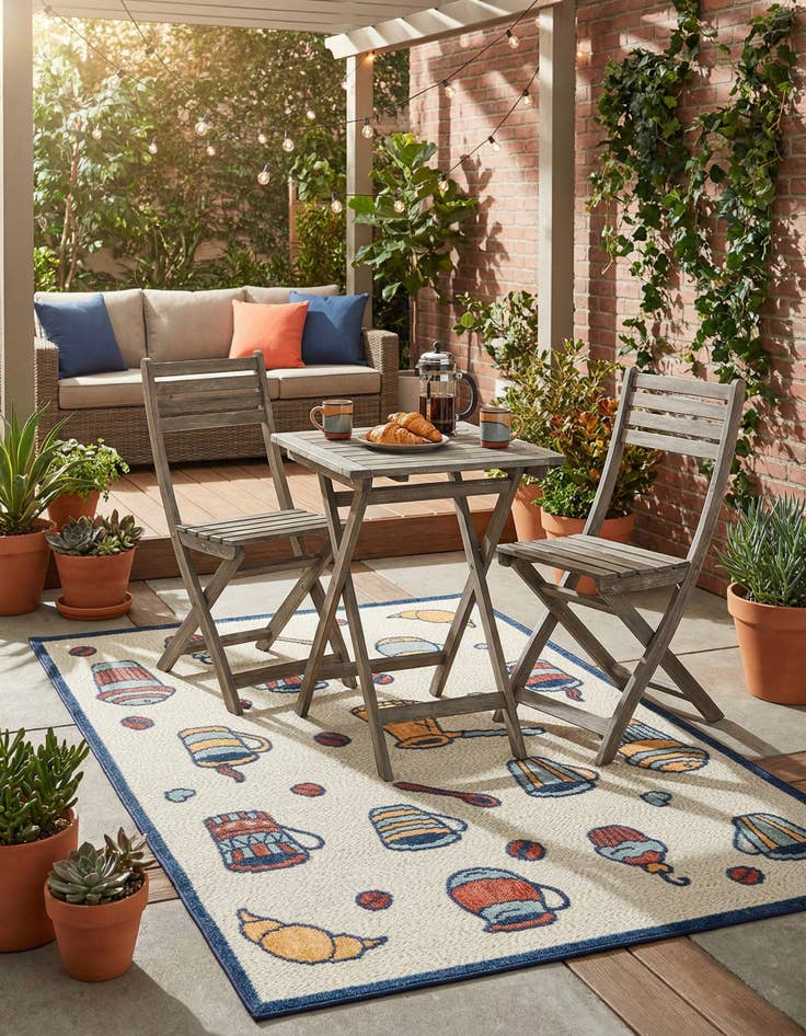 Detail image of  5' x 7' 6  Washable Belize Indoor / Outdoor Rug