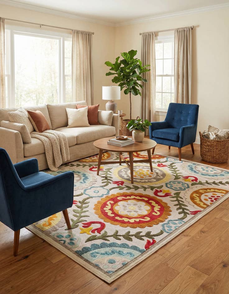 Detail image of 10' x 10'  Washable Casablanca Indoor / Outdoor Square Rug