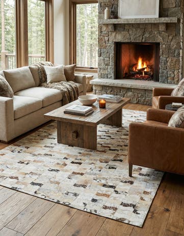 5' x 8' Cowhide Leather Rug