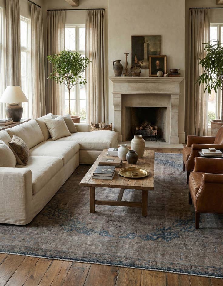 Detail image of 9' 8 x 12' 2  Hand Knotted Ultra Vintage Persian Wool Rug