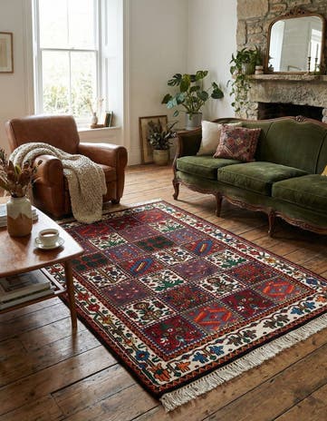 4' 6 x 6' 7 Hand Knotted Bakhtiar Wool Rug