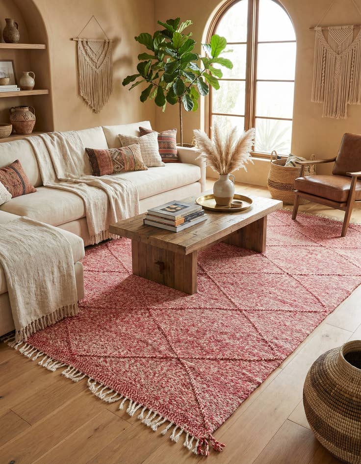 Detail image of 6' 7 x 10' 5  Hand Knotted Moroccan Wool Rug