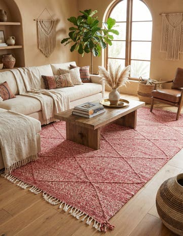 6' 7 x 10' 5 Hand Knotted Moroccan Wool Rug