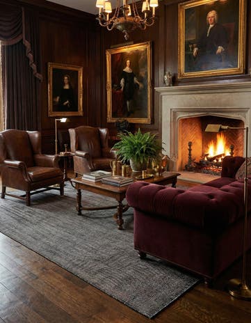 9' x 12' Hand Woven Jill Zarin English Manor Farmhouse Wool Rug