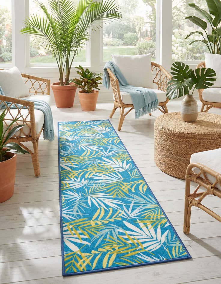 Detail image of 2' x 8' Easy-Clean Jill Zarin Caribbean Indoor / Outdoor Runner Rug