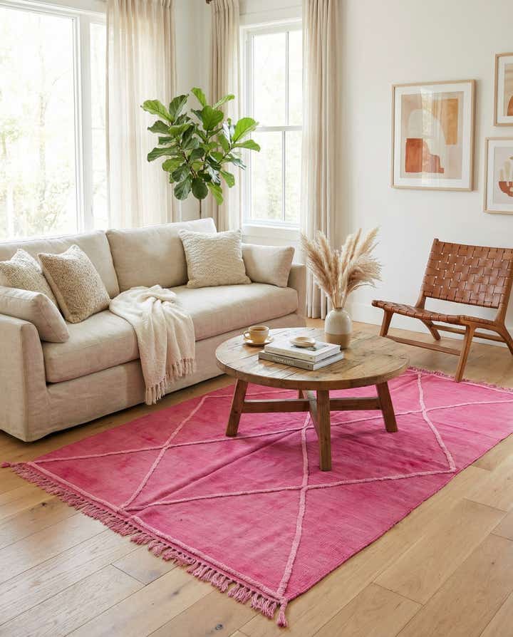 4' 7 x 6' 7 Hand Woven Kilim Modern Wool Rug