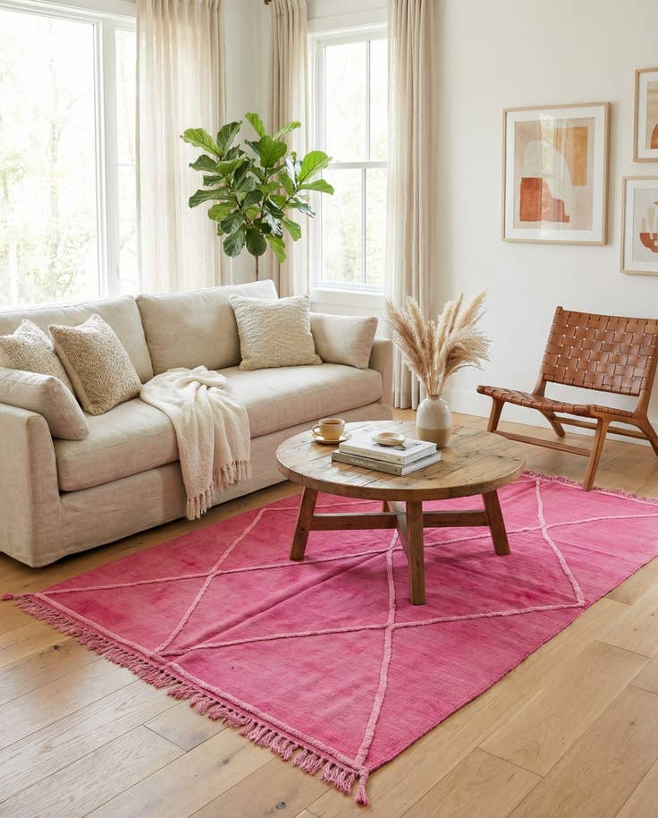 Detail image of 4' 7 x 6' 7 Hand Woven Kilim Modern Wool Rug