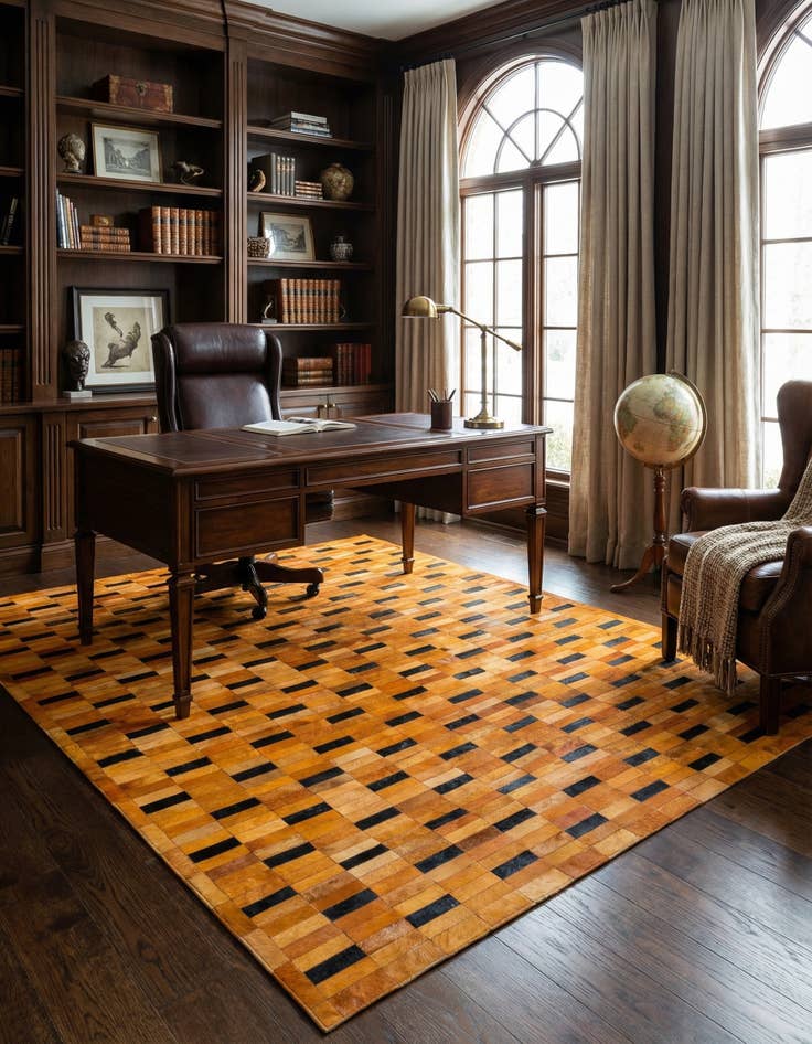 Detail image of  8' 1 x 9' 11 Cowhide - Patchwork Rug