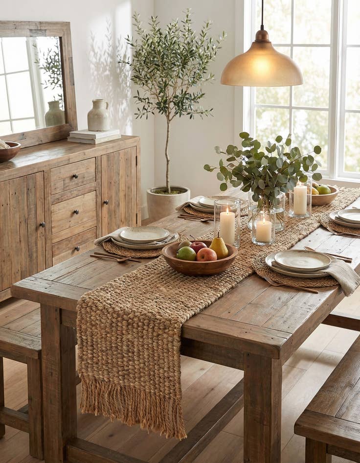 Detail image of  1' 2 x 8'  Hand Woven Chunky Jute Table Runner Rug