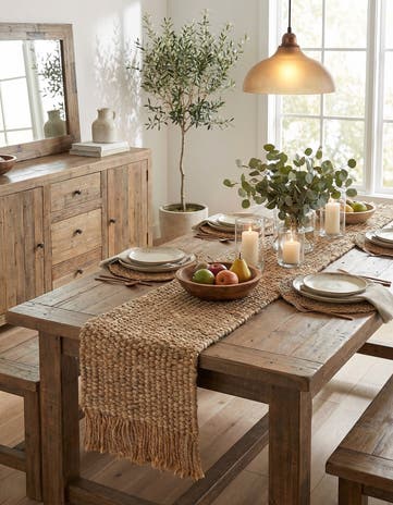 1' 2 x 8' Hand Woven Chunky Jute Table Runner Rug
