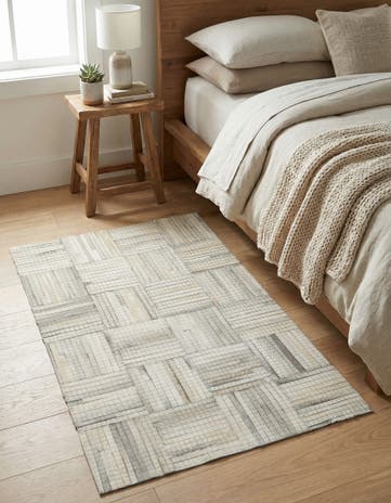 2' x 3' 1 Cowhide Leather Rug
