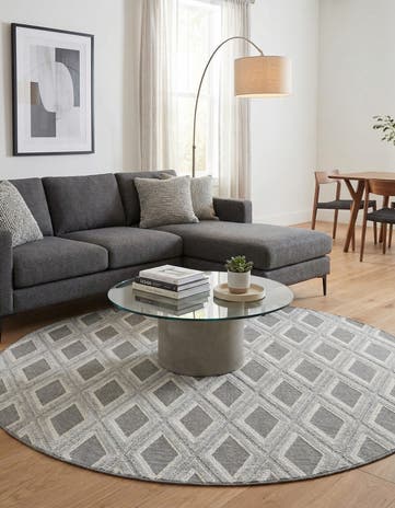 Charcoal Arlo Round Rug