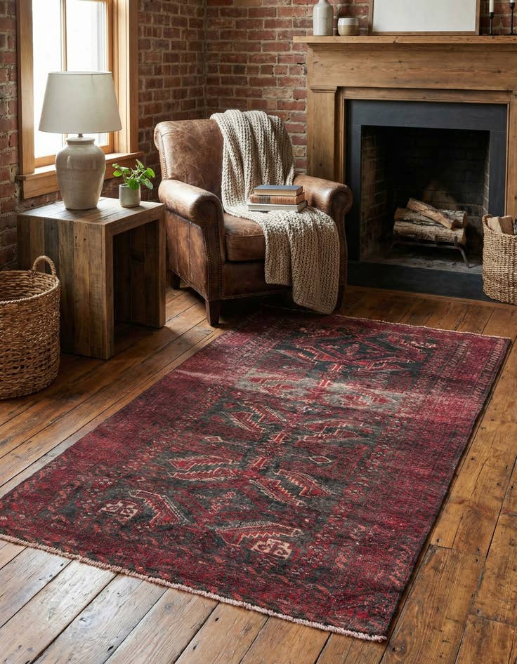 Detail image of 2' 9 x 5' 2 Hand Knotted Ultra Vintage Persian Wool Rug