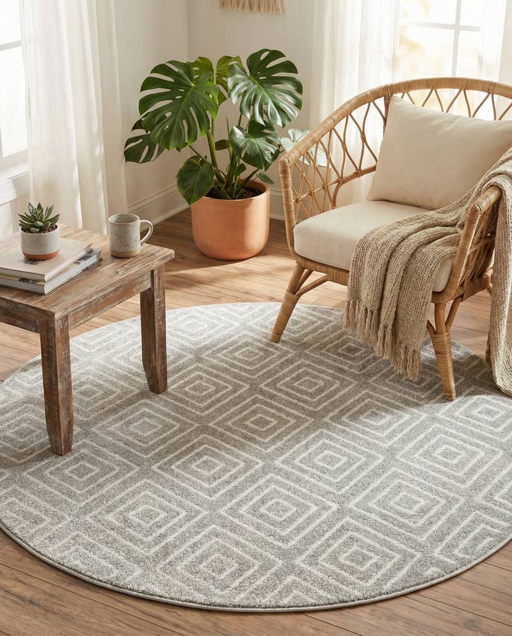 Detail image of 5' x 5' Easy-Clean Sabrina Soto Indoor / Outdoor Round Rug