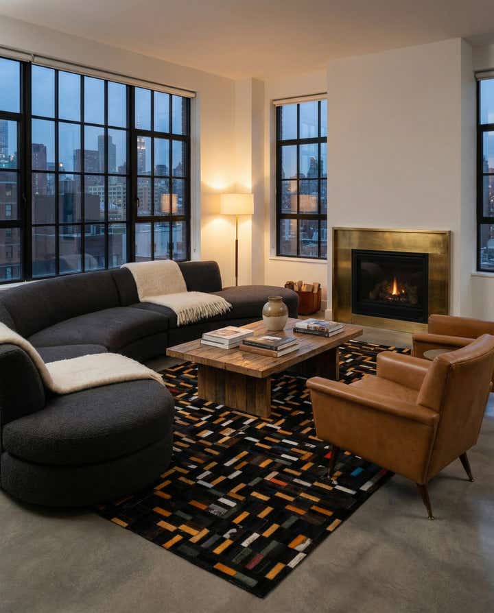 5' 1 x 8' 2 Cowhide - Patchwork Rug