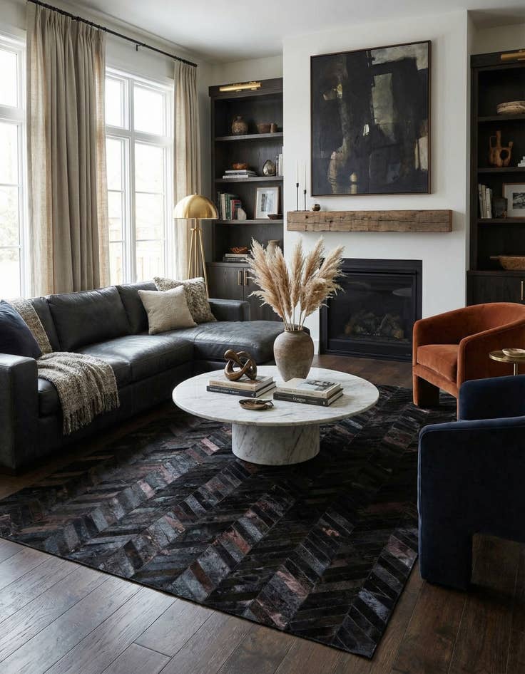 Detail image of 6' x 8' 10 Cowhide Stocks Rug