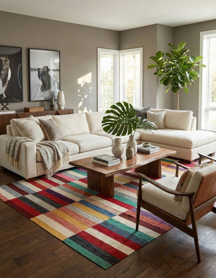 Detail image of 8' 2 x 11' 5  Hand Woven Kilim Modern Wool Rug