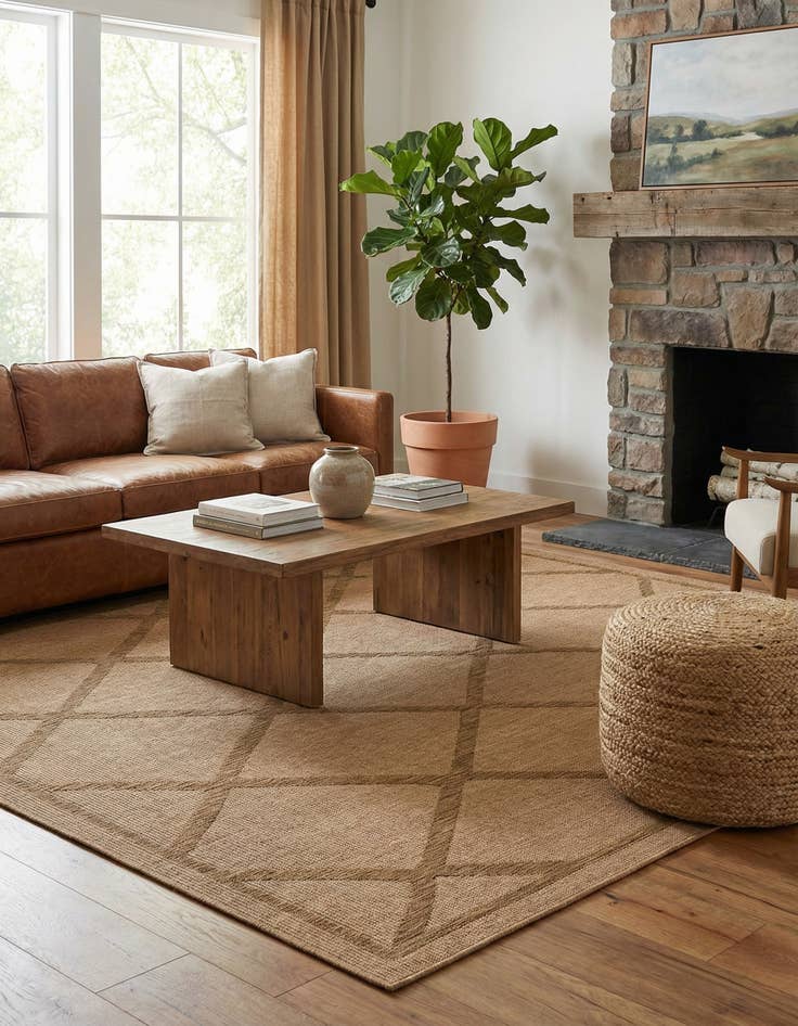 Detail image of 9' x 12' 2  Washable Trellis Indoor / Outdoor Rug