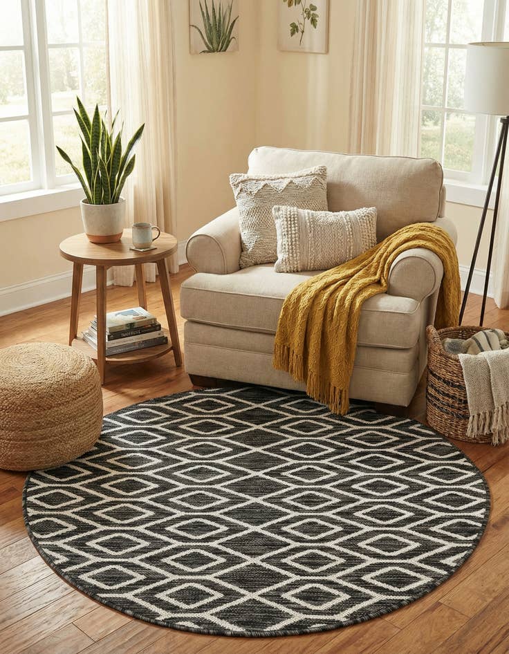 Detail image of  4' x 4'  Washable Jill Zarin Turks and Caicos Indoor / Outdoor Round Rug