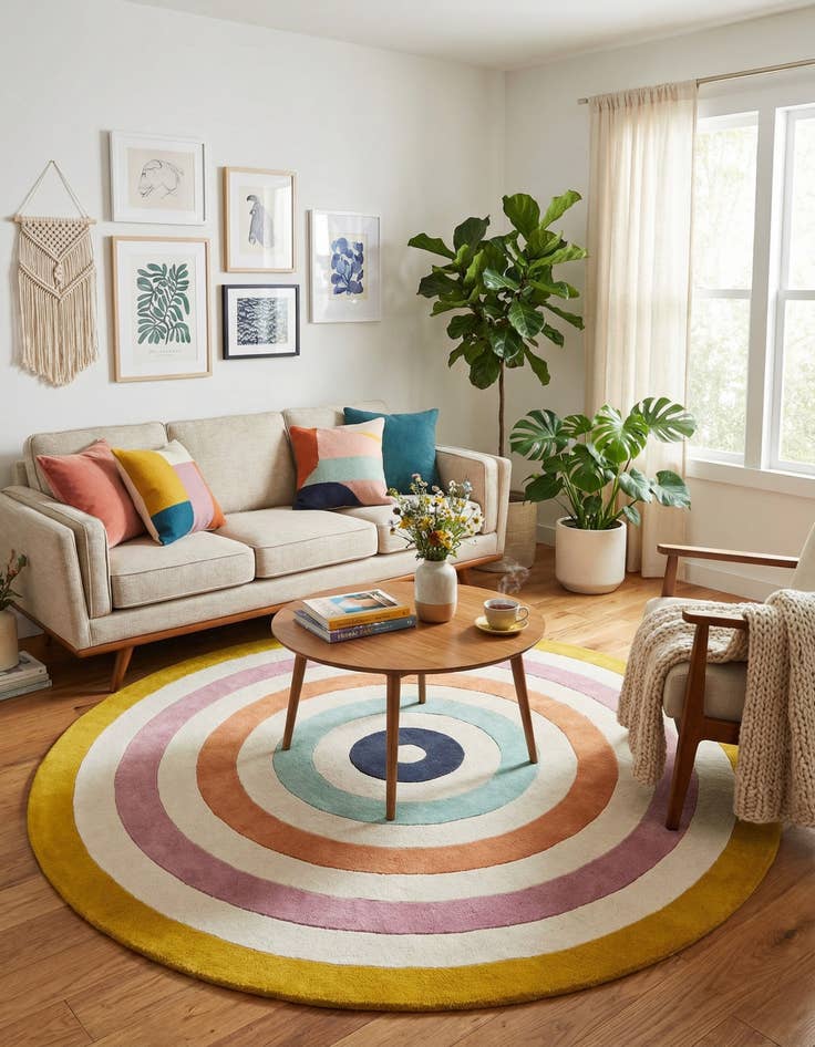 Detail image of 7' 10 x 7' 10 Hand Tufted Wool Round Rug