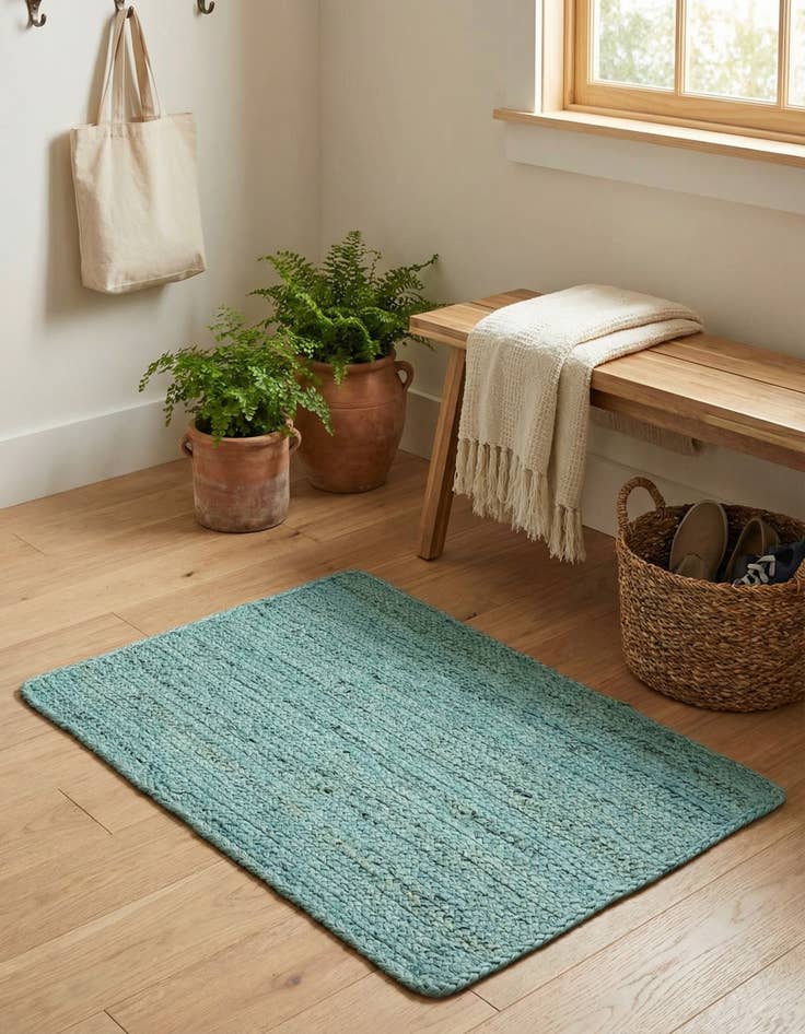 Detail image of 2' x 3' 1  Hand Braided Jute Rug