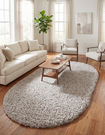 Ash Infinity Shag Oval Rug