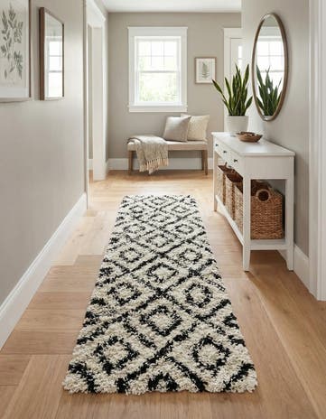 2' x 6' Trellis Shag Runner Rug