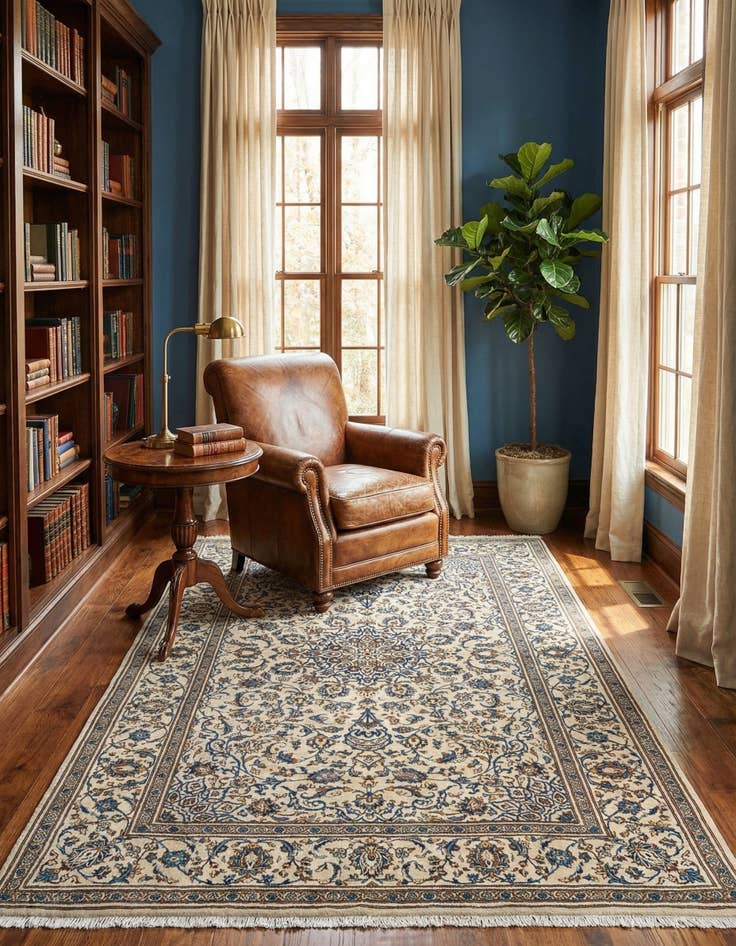 Detail image of 6' 4 x 9' 6 Kashan Wool Rug