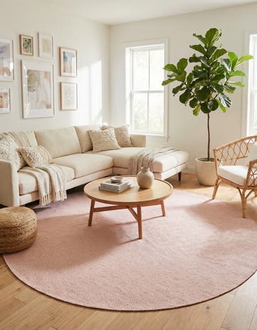 10' x 10' Hand Woven Geo Trellis Flatweave Round Rug