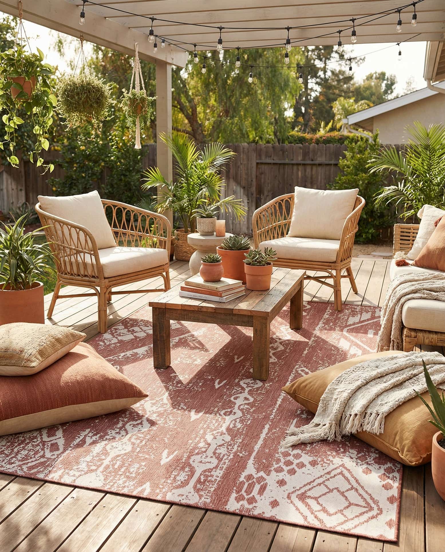 7' x 10' Easy-Clean Bohemian Indoor / Outdoor Rug