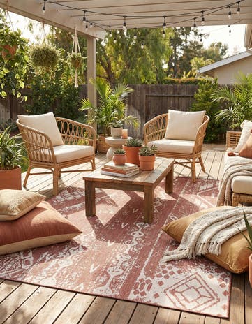 7' x 10' Easy-Clean Bohemian Indoor / Outdoor Rug