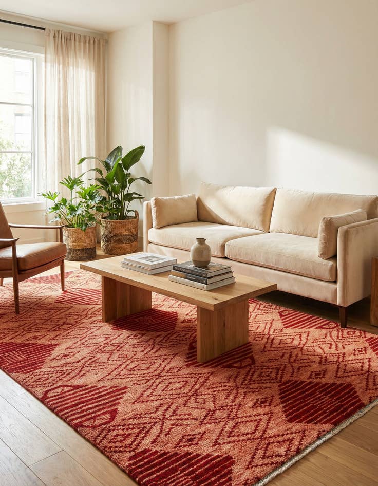 Detail image of 5' 10 x 8' 10  Hand Knotted Moroccan Wool Rug