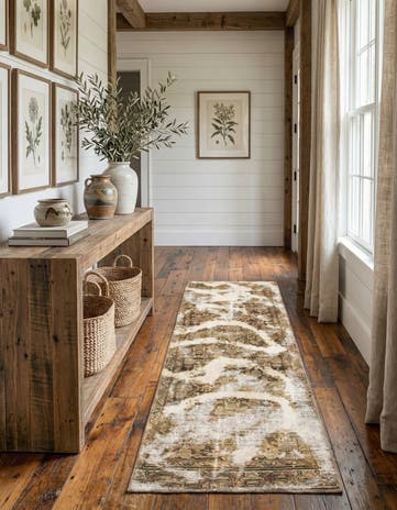 2' 10 x 9' 4 Hand Knotted Ultra Vintage Persian Wool Runner Rug