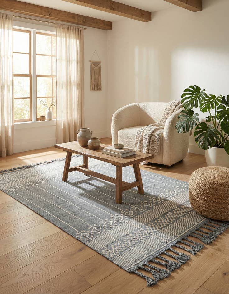 Detail image of 5' 1 x 8'  Washable Eco Bohemian Indoor / Outdoor Rug