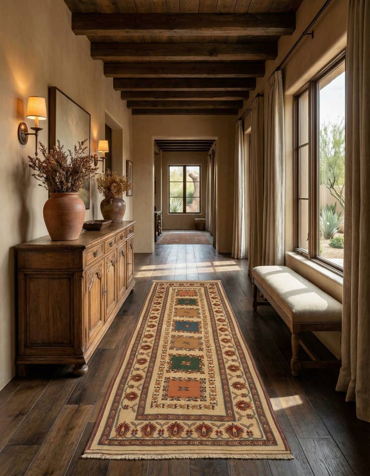 Detail image of 2' 7 x 7' 10 Sumak Kilim Wool Runner Rug