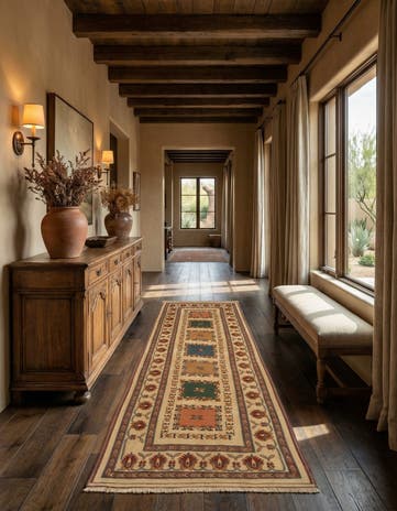 2' 7 x 7' 10 Sumak Kilim Wool Runner Rug
