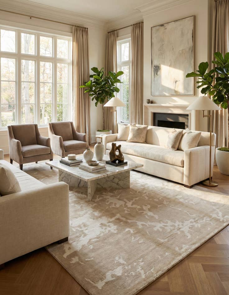 Detail image of  6' 8 x 9' 11  Hand Knotted Darya Wool Rug