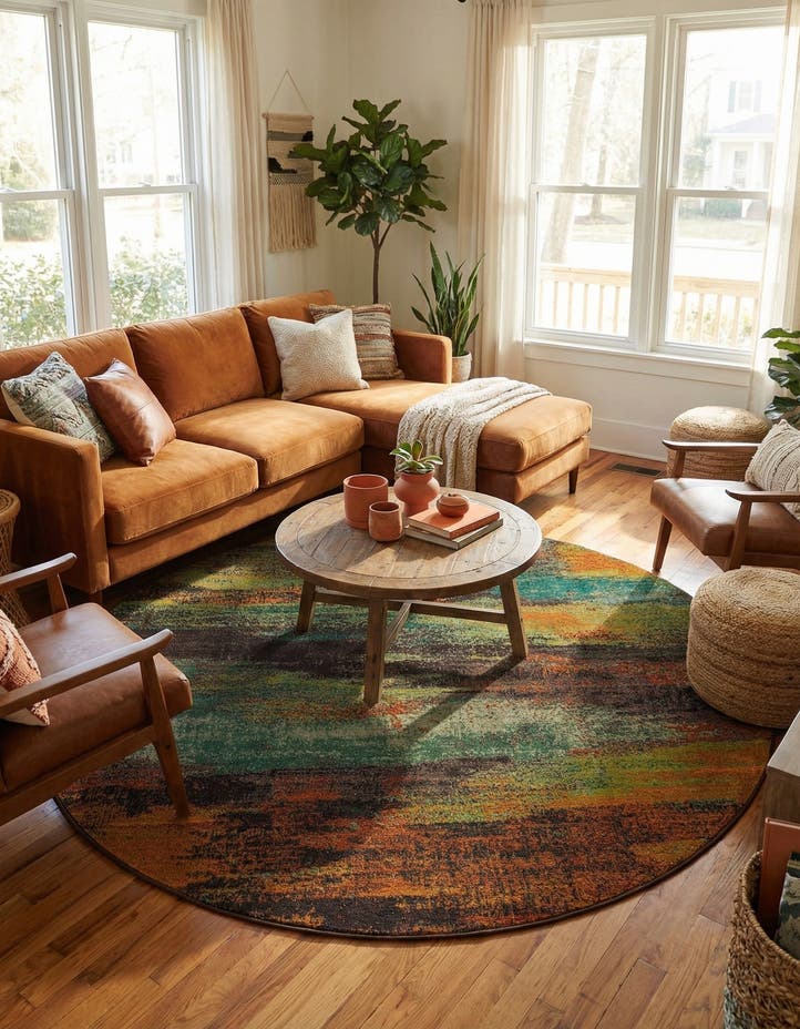 8' x 8' Washable Sevilla Round Rug