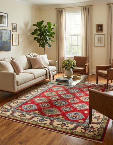 5' x 6' 6 Hand Knotted Kazak Rug