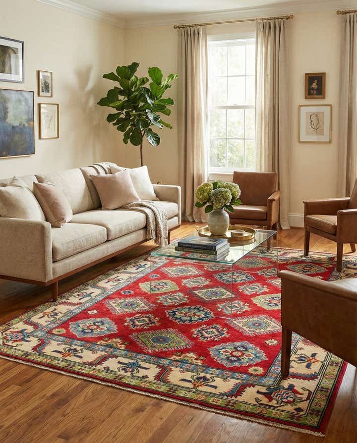 5' x 6' 6 Hand Knotted Kazak Rug