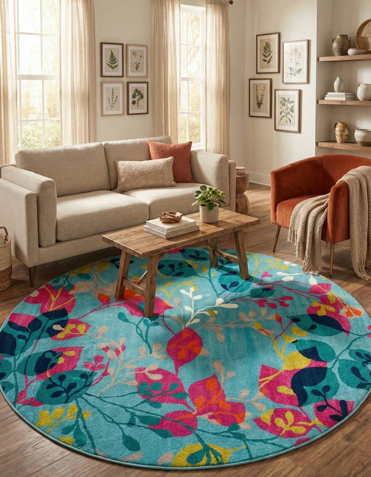 Detail image of  7' x 7' Azalea Round Rug