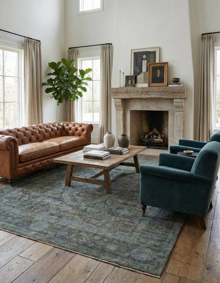 Detail image of 6' x 8' 10  Hand Knotted Over-Dyed Ziegler Rug