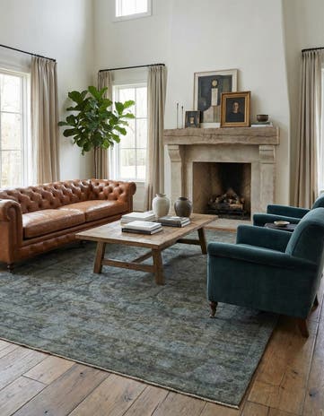 6' x 8' 10 Hand Knotted Over-Dyed Ziegler Rug