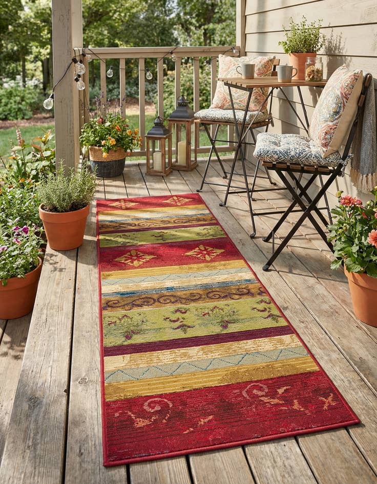 Detail image of  2' x 4'  Washable Modern Indoor / Outdoor Runner Rug