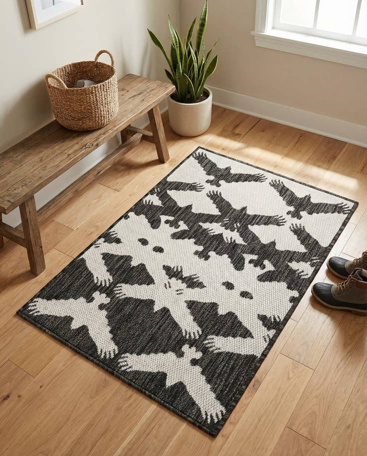 Detail image of 2' x 3' Easy-Clean Modern Indoor / Outdoor Rug