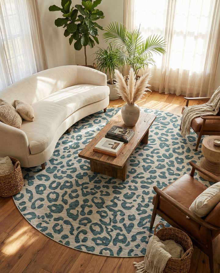 10' 8 x 10' 8 Easy-Clean Safari Indoor / Outdoor Round Rug