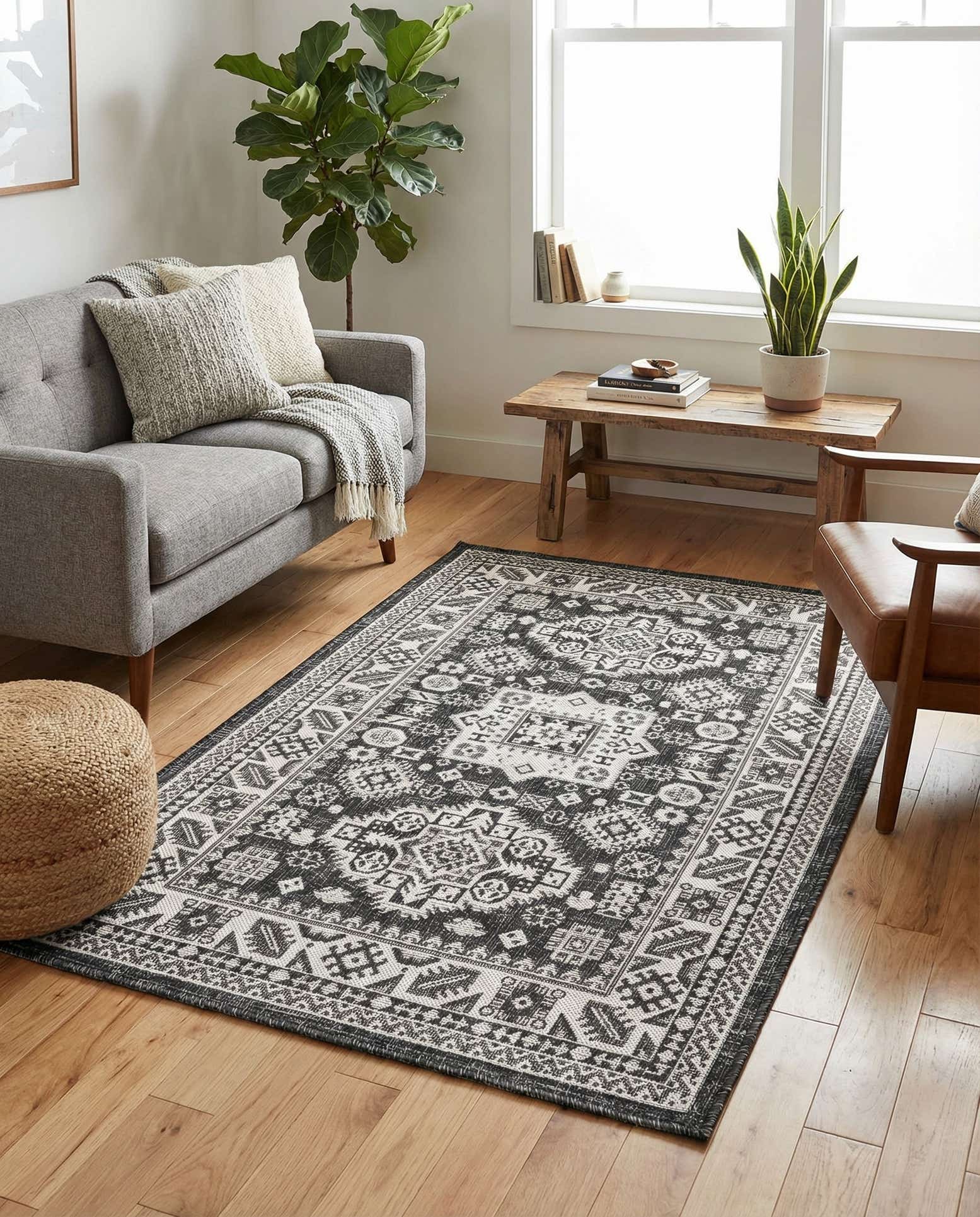 3' x 5' 3 Easy-Clean Aztec Indoor / Outdoor Rug