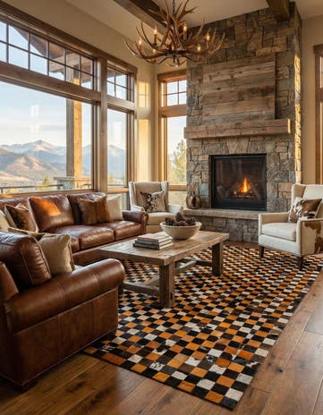8' 1 x 9' 11 Cowhide - Patchwork Rug
